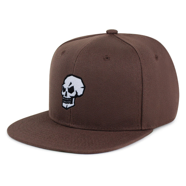 Skull Side View Snapback Hat Embroidered Hip-Hop Baseball Cap Grunge