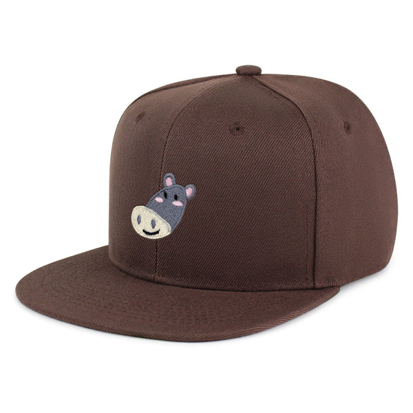 Cute Hippo Face Snapback Hat Embroidered Hip-Hop Baseball Cap Zoo Hippopotamus