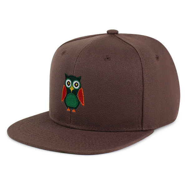 Owl Snapback Hat Embroidered Hip-Hop Baseball Cap Bird Green