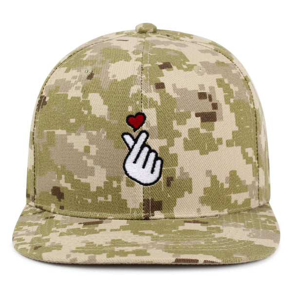 Korean Heart Finger Snapback Hat Embroidered Hip-Hop Baseball Cap Korea Sign