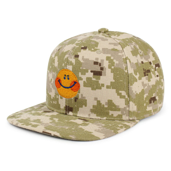 Smile Snapback Hat Embroidered Hip-Hop Baseball Cap Emoji Smiling Face