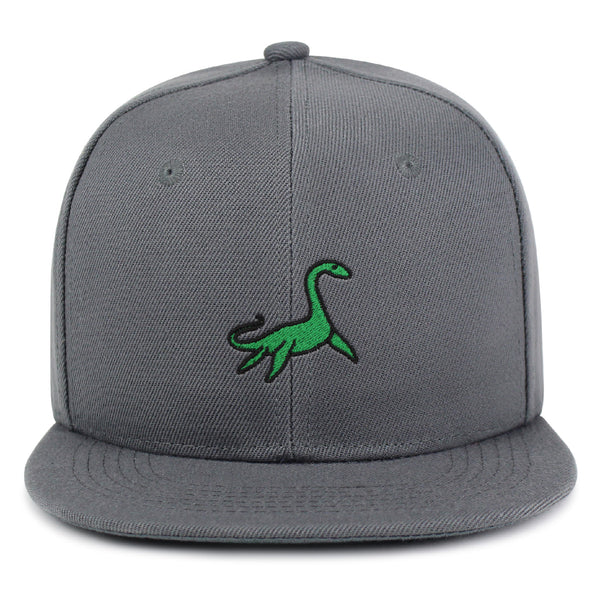 Elasmosaurus Dinosaur  Snapback Hat Embroidered Hip-Hop Baseball Cap Green