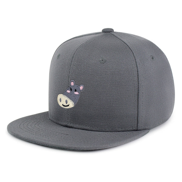 Cute Hippo Face Snapback Hat Embroidered Hip-Hop Baseball Cap Zoo Hippopotamus