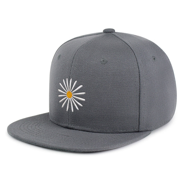 Daisy Snapback Hat Embroidered Hip-Hop Baseball Cap Flower White
