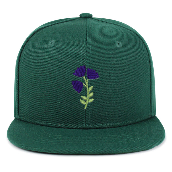 Purple flower Snapback Hat Embroidered Hip-Hop Baseball Cap Purple Floral