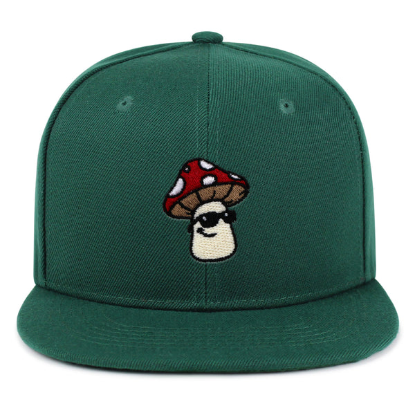 Mushroom with Sunglasses Snapback Hat Embroidered Hip-Hop Baseball Cap Cool Funny