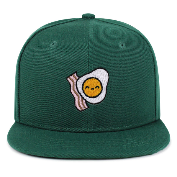 Egg and Bacon Snapback Hat Embroidered Hip-Hop Baseball Cap Breakfast