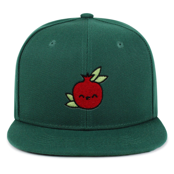 Pomegranate Snapback Hat Embroidered Hip-Hop Baseball Cap Vegan Fruit Garnet