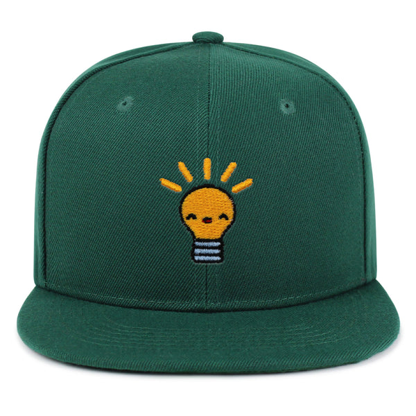 Happy Bulb Snapback Hat Embroidered Hip-Hop Baseball Cap Lightbulb Idea