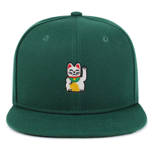 Waving Cat Snapback Hat Embroidered Hip-Hop Baseball Cap Japanese Statue