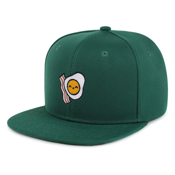 Egg and Bacon Snapback Hat Embroidered Hip-Hop Baseball Cap Breakfast