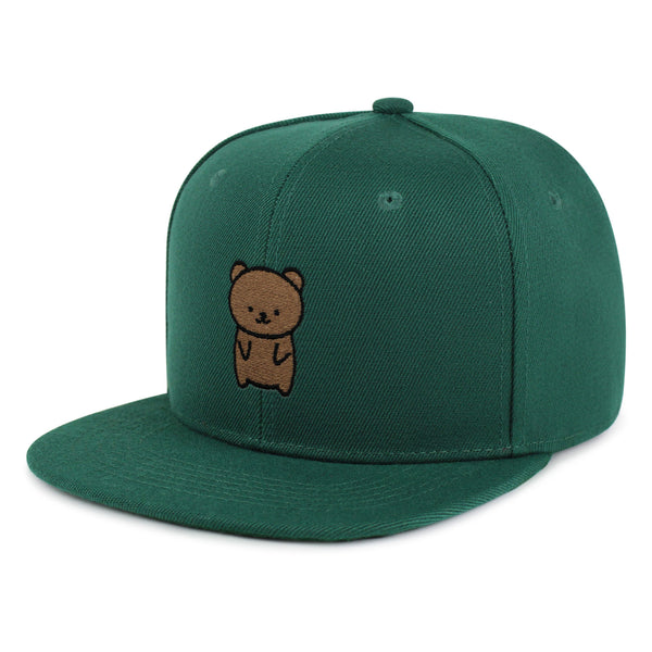 Bear Snapback Hat Embroidered Hip-Hop Baseball Cap Teddy Bear Brown