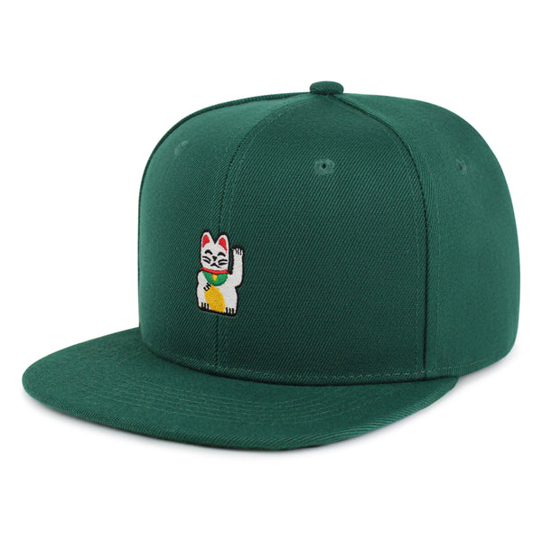 Waving Cat Snapback Hat Embroidered Hip-Hop Baseball Cap Japanese Statue