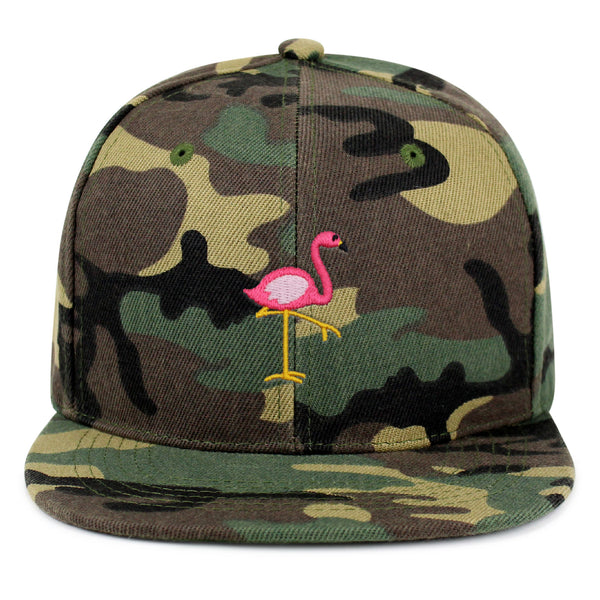 Flamingo Snapback Hat Embroidered Hip-Hop Baseball Cap Bird Pink