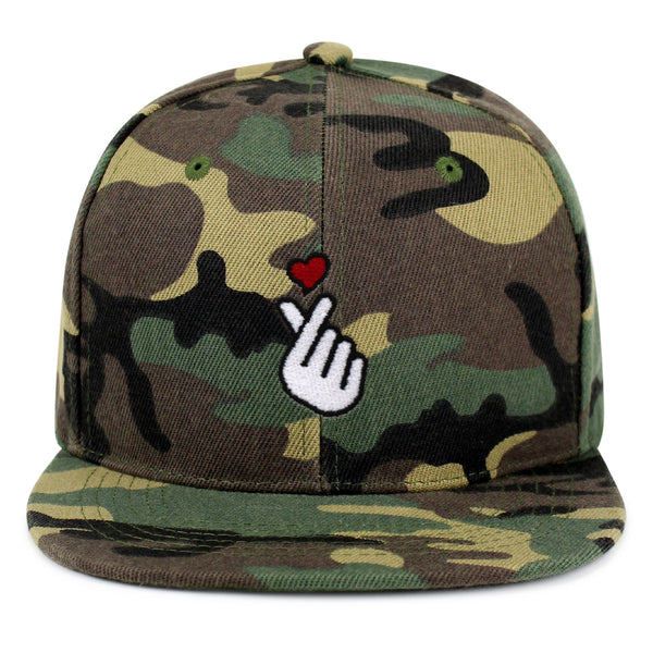 Korean Heart Finger Snapback Hat Embroidered Hip-Hop Baseball Cap Korea Sign