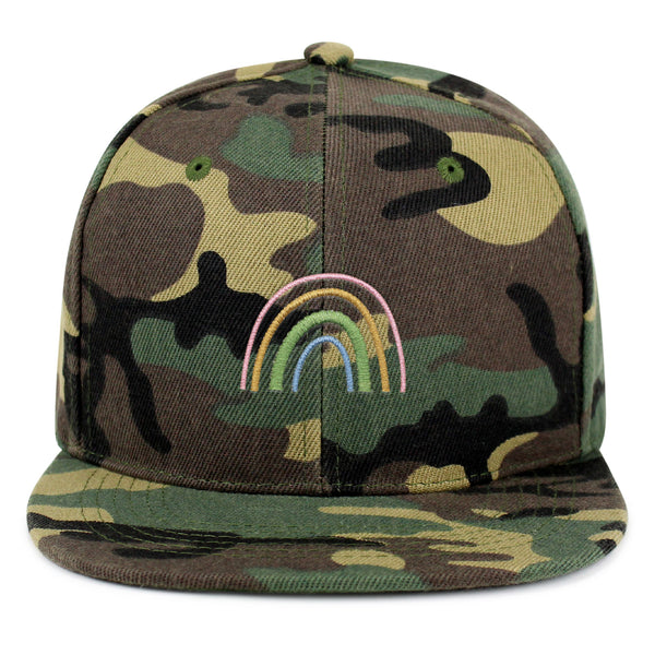 Rainbow Snapback Hat Embroidered Hip-Hop Baseball Cap Pastel Cute