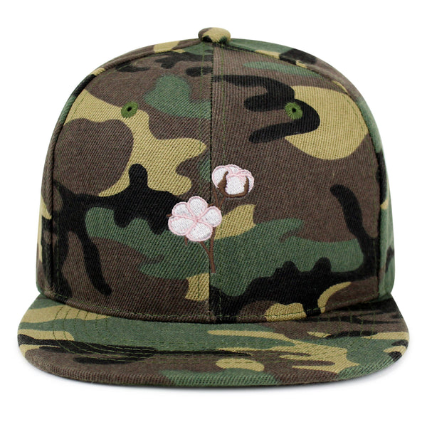 Cotton Flower Snapback Hat Embroidered Hip-Hop Baseball Cap Tree