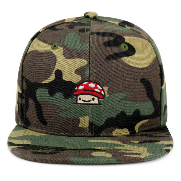 Mushroom  Snapback Hat Embroidered Hip-Hop Baseball Cap Red