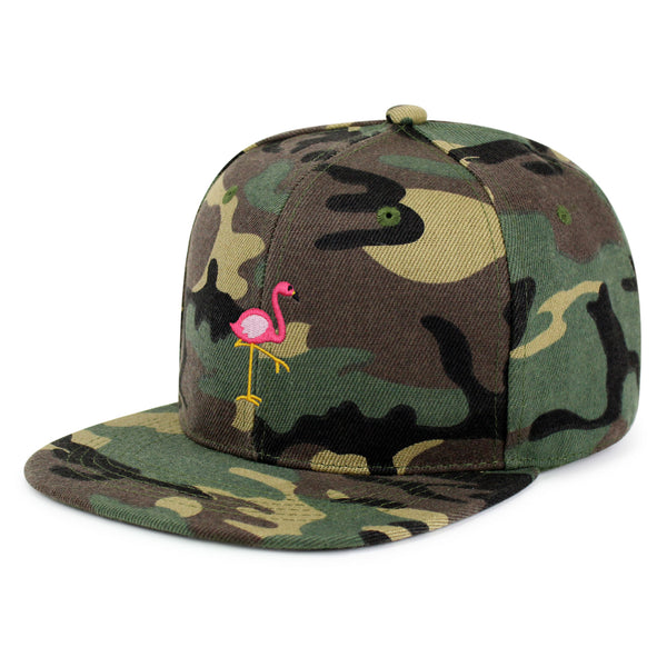 Flamingo Snapback Hat Embroidered Hip-Hop Baseball Cap Bird Pink