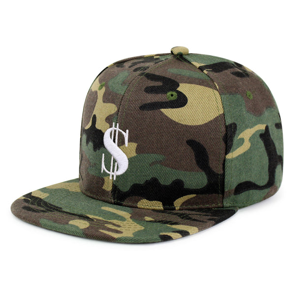 Dollar Sign Snapback Hat Embroidered Hip-Hop Baseball Cap Money Cash