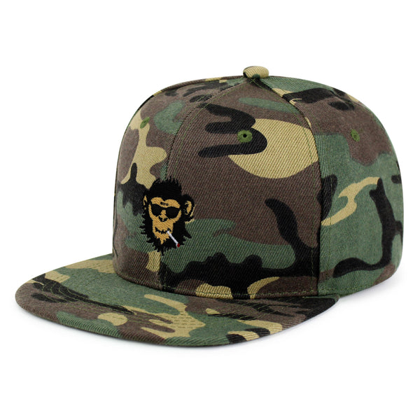 Smoking Monkey Snapback Hat Embroidered Hip-Hop Baseball Cap Wild Animal Funny