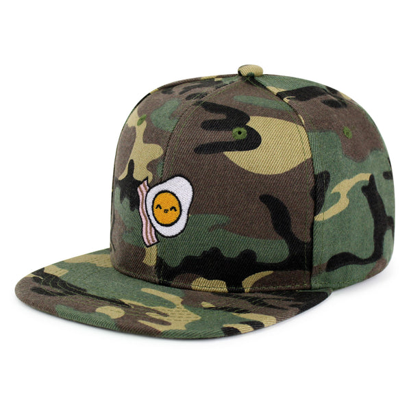 Egg and Bacon Snapback Hat Embroidered Hip-Hop Baseball Cap Breakfast