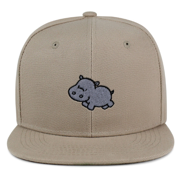 Cute Hippo Snapback Hat Embroidered Hip-Hop Baseball Cap Hippopotamus Zoo