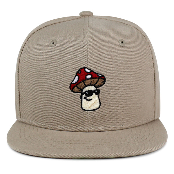 Mushroom with Sunglasses Snapback Hat Embroidered Hip-Hop Baseball Cap Cool Funny