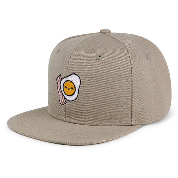 Egg and Bacon Snapback Hat Embroidered Hip-Hop Baseball Cap Breakfast