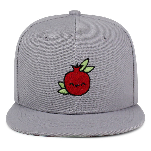 Pomegranate Snapback Hat Embroidered Hip-Hop Baseball Cap Vegan Fruit Garnet