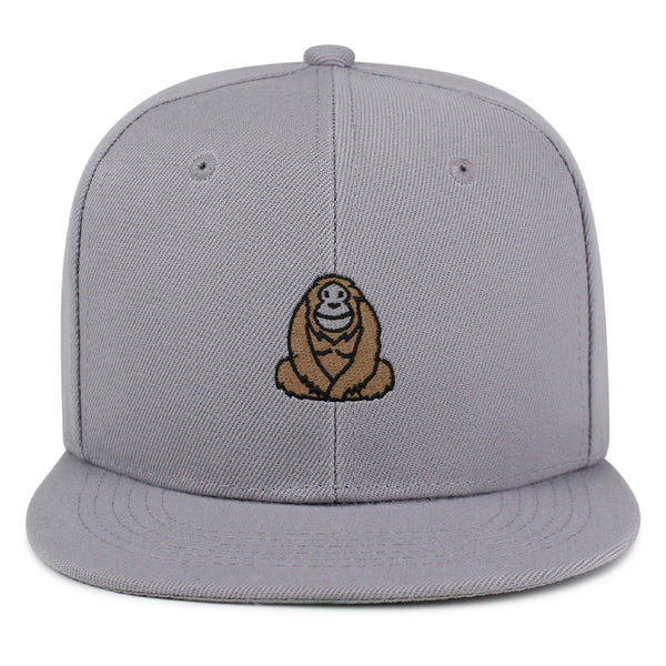 Orangutan Snapback Hat Embroidered Hip-Hop Baseball Cap Sumatran Monkey