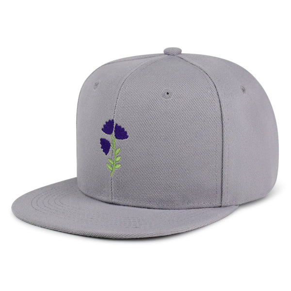 Purple flower Snapback Hat Embroidered Hip-Hop Baseball Cap Purple Floral