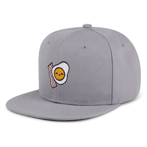 Egg and Bacon Snapback Hat Embroidered Hip-Hop Baseball Cap Breakfast