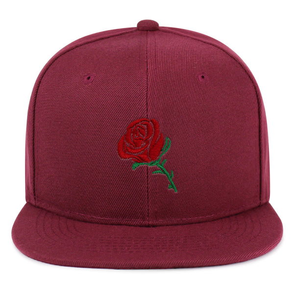 Rose Snapback Hat Embroidered Hip-Hop Baseball Cap Flower Floral Love