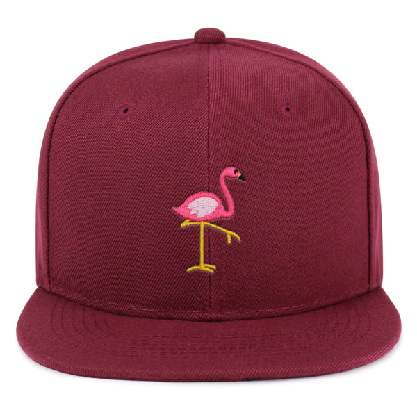 Flamingo Snapback Hat Embroidered Hip-Hop Baseball Cap Bird Pink