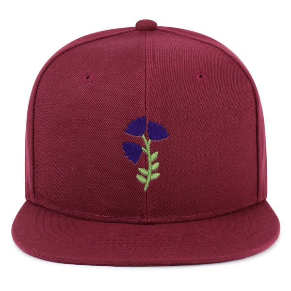 Purple flower Snapback Hat Embroidered Hip-Hop Baseball Cap Purple Floral