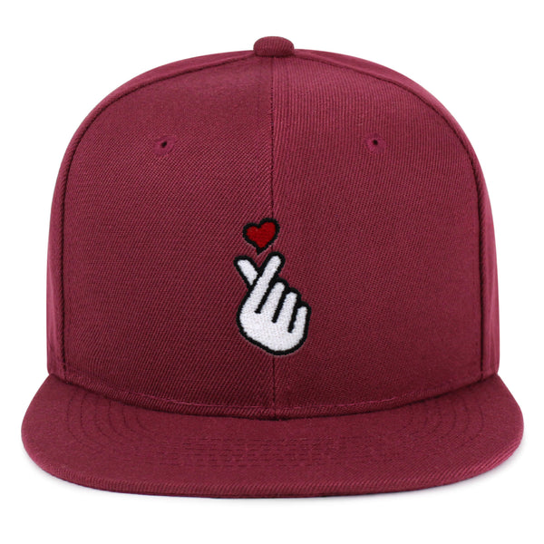 Korean Heart Finger Snapback Hat Embroidered Hip-Hop Baseball Cap Korea Sign