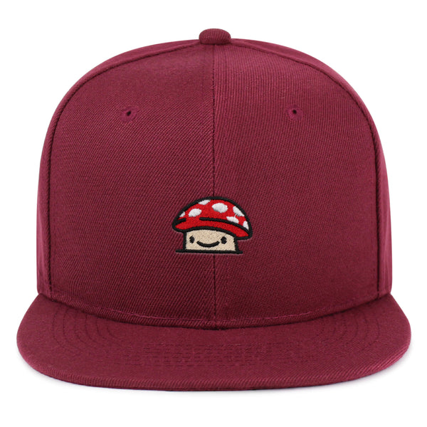 Mushroom  Snapback Hat Embroidered Hip-Hop Baseball Cap Red