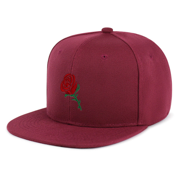 Rose Snapback Hat Embroidered Hip-Hop Baseball Cap Flower Floral Love