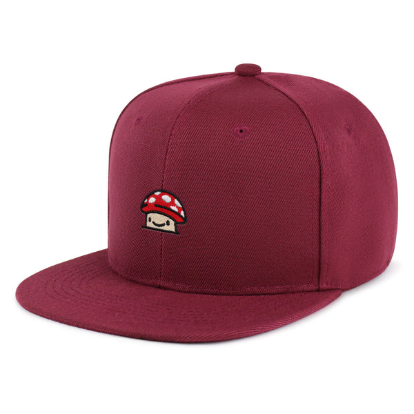 Mushroom  Snapback Hat Embroidered Hip-Hop Baseball Cap Red