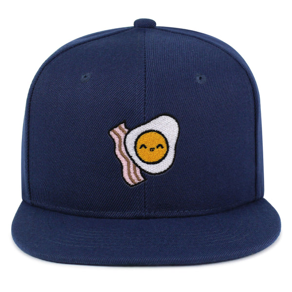 Egg and Bacon Snapback Hat Embroidered Hip-Hop Baseball Cap Breakfast