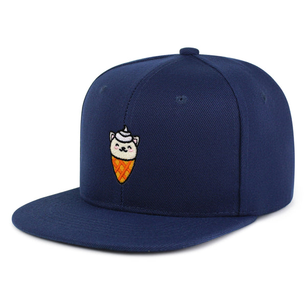 Ice Cream Cat Snapback Hat Embroidered Hip-Hop Baseball Cap Ice Cream Foodie