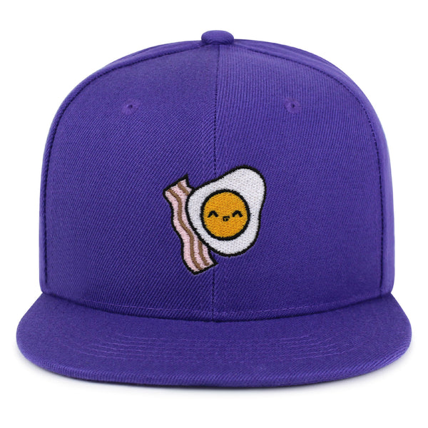 Egg and Bacon Snapback Hat Embroidered Hip-Hop Baseball Cap Breakfast