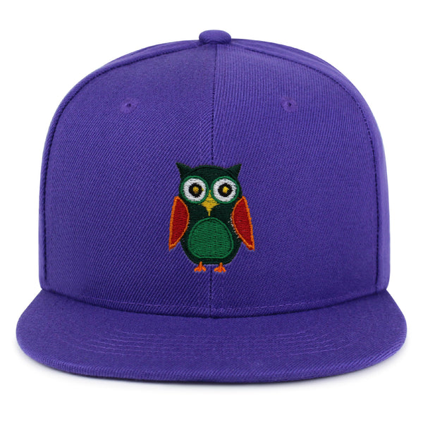 Owl Snapback Hat Embroidered Hip-Hop Baseball Cap Bird Green