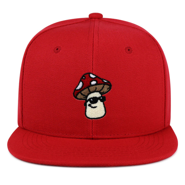 Mushroom with Sunglasses Snapback Hat Embroidered Hip-Hop Baseball Cap Cool Funny