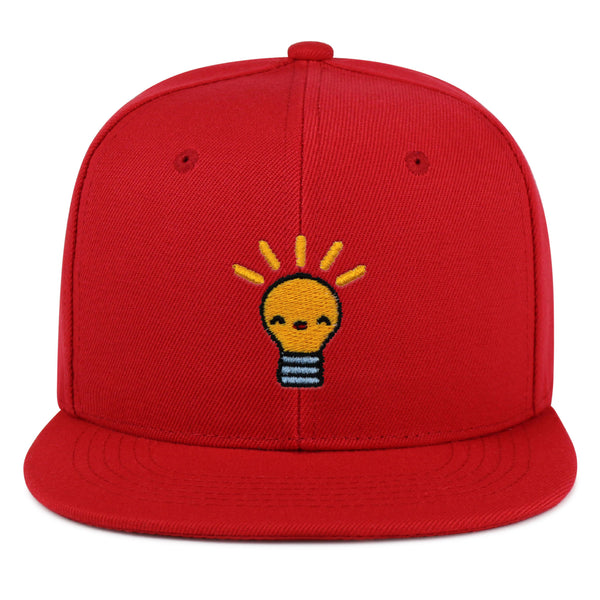 Happy Bulb Snapback Hat Embroidered Hip-Hop Baseball Cap Lightbulb Idea