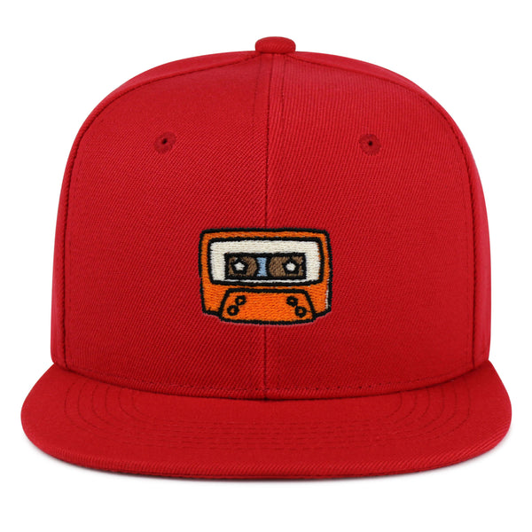 Cassette Snapback Hat Embroidered Hip-Hop Baseball Cap Retro Cassette Player Music