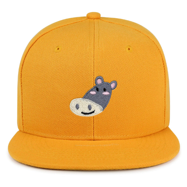 Cute Hippo Face Snapback Hat Embroidered Hip-Hop Baseball Cap Zoo Hippopotamus