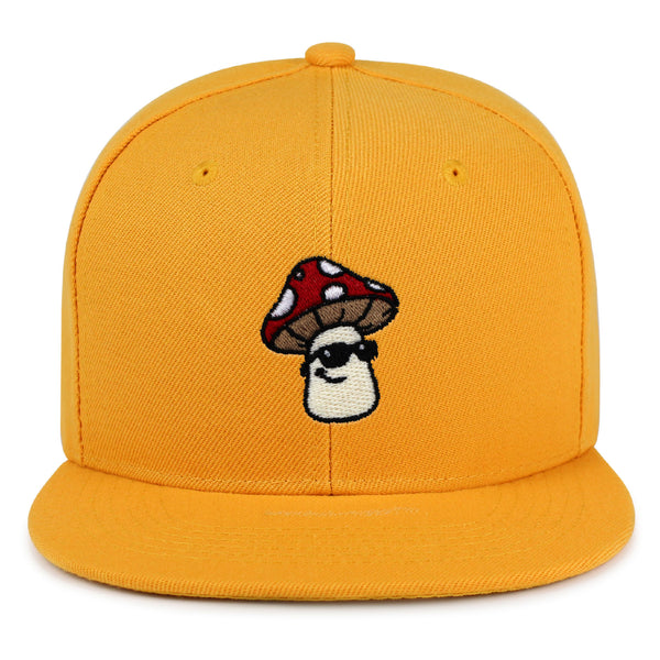 Mushroom with Sunglasses Snapback Hat Embroidered Hip-Hop Baseball Cap Cool Funny