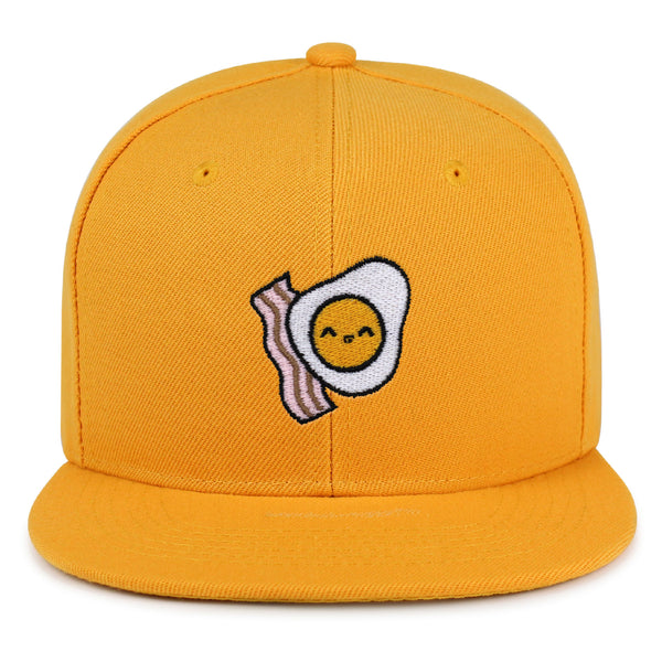 Egg and Bacon Snapback Hat Embroidered Hip-Hop Baseball Cap Breakfast